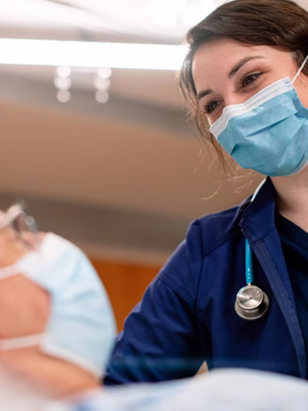 Doctor with patient