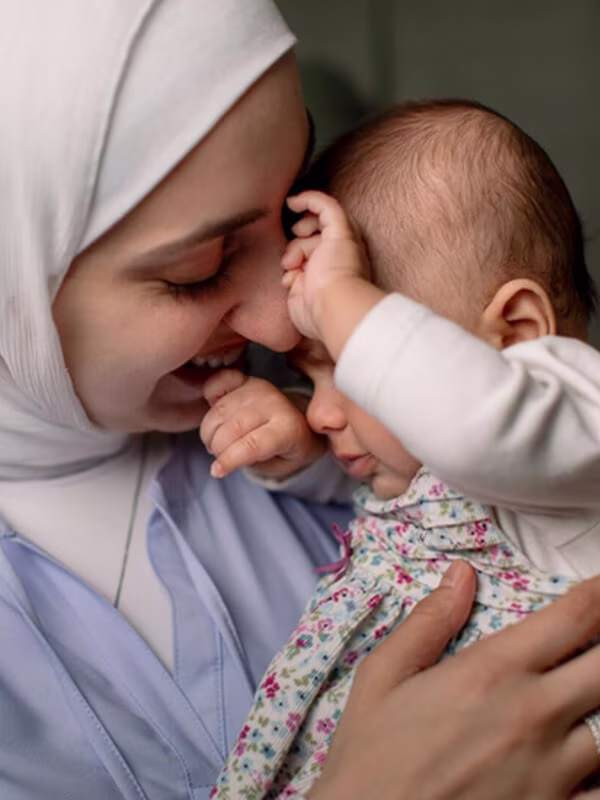 Parent with baby